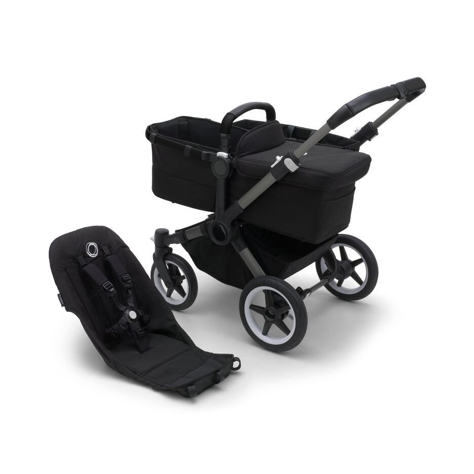 Bugaboo Donkey5 Graphite Base Midnight Black Fabric (In Stock Ships Fast!)
