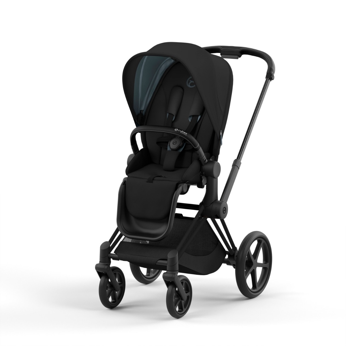 Cybex Priam4 Matte Black Frame + Deep Black Seat Pack (Special Order (allow extra time for delivery))