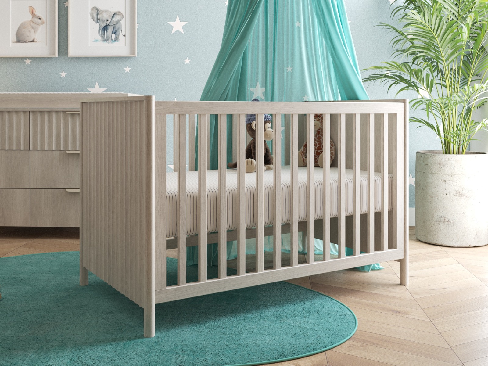 Moonlit Crescent Collection Crib (In Stock Delivered Localy with Free Setup & Delivery)