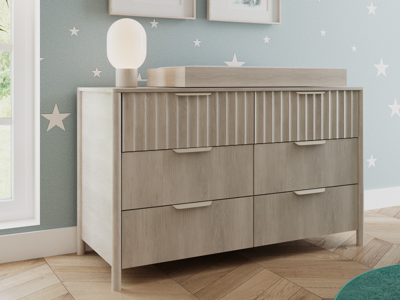 Moonlit Crescent Collection Double Dresser + Changer (In Stock Delivered Localy with Free Setup & Delivery)
