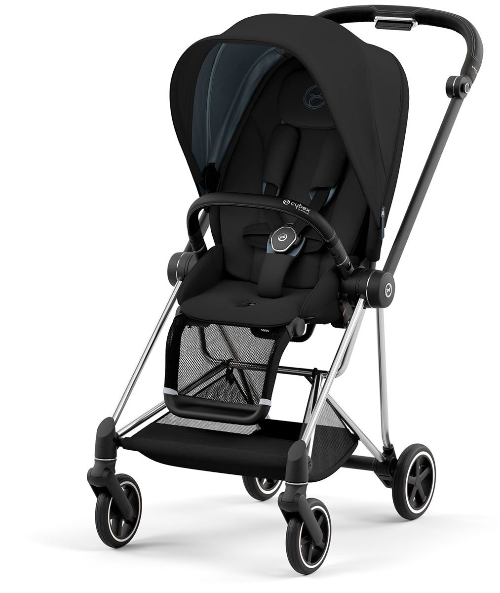 Cybex Mios 3 Stroller - Chrome/Black Frame + Deep Black Seat Pack (Special Order (allow extra time for delivery))