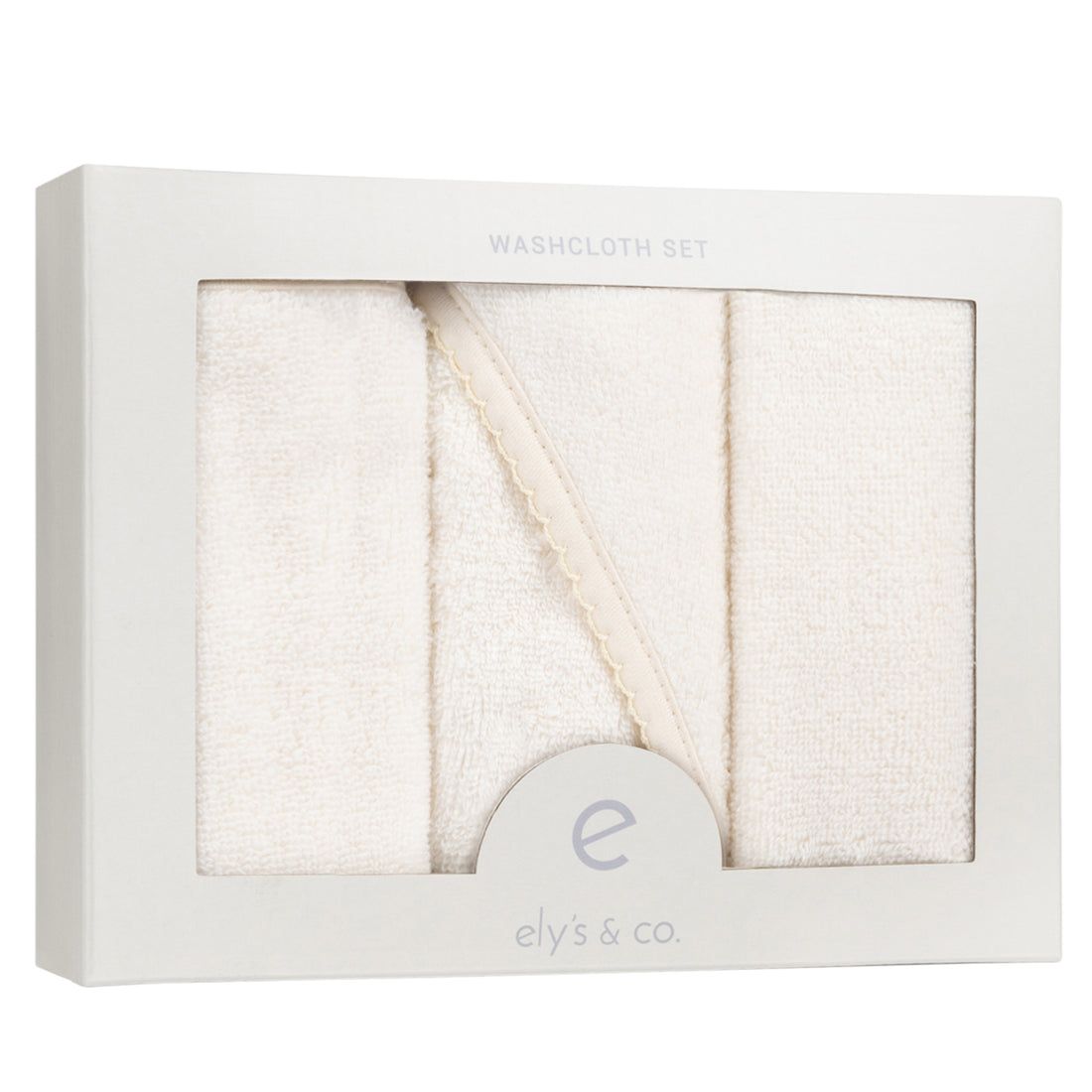 Solid Scalloped Hooded Towel And Washcloth Set - Cream Solid Scalloped Hooded Towel And Washcloth Set - Cream