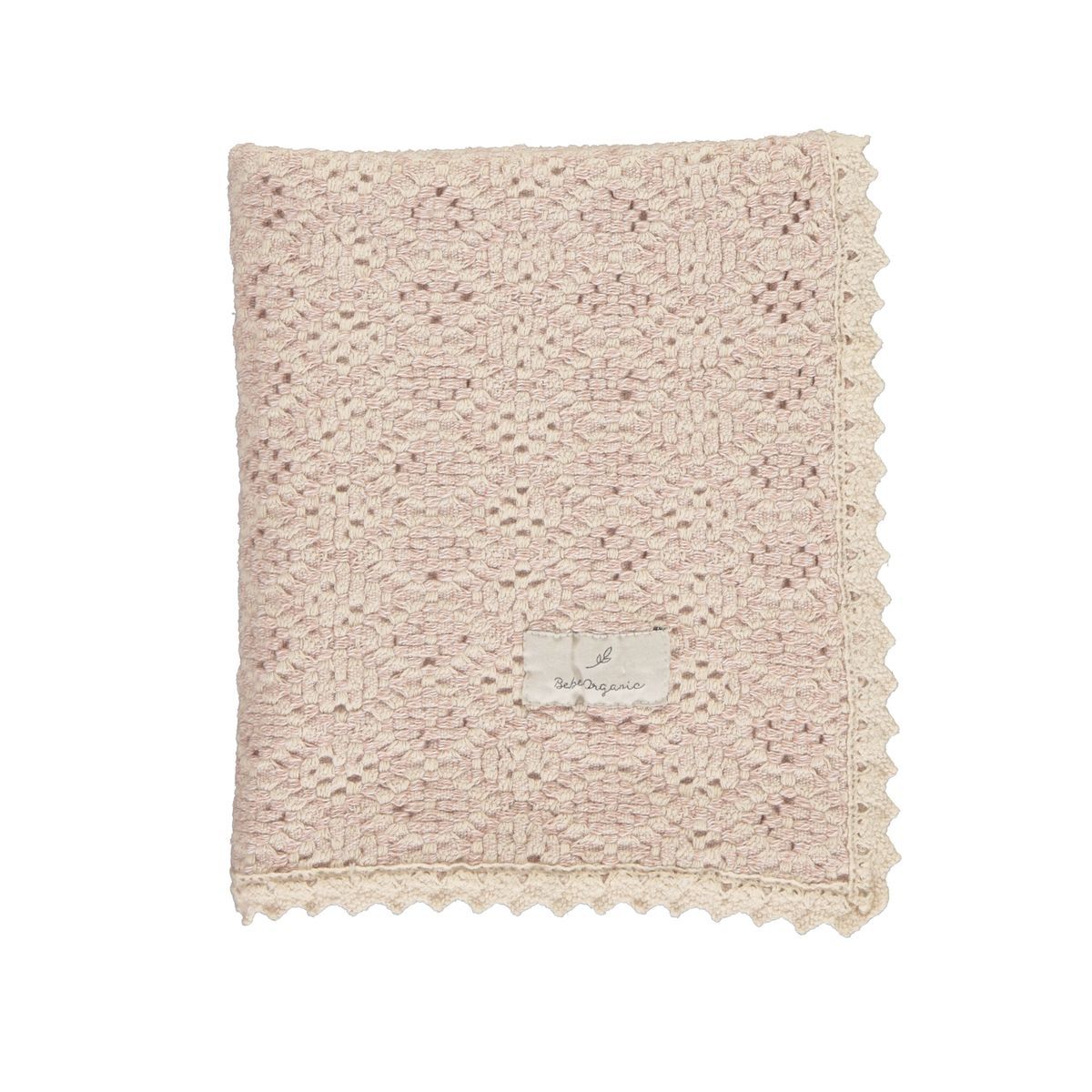 Bebe Organic Crochet Blanket - Rose Bebe Organic Crochet Blanket - Rose