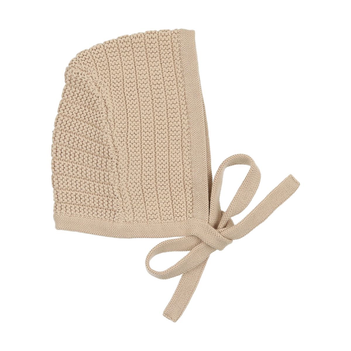 Fine Pointelle Blanket & Bonnet-Tan Fine Pointelle Blanket & Bonnet-Tan