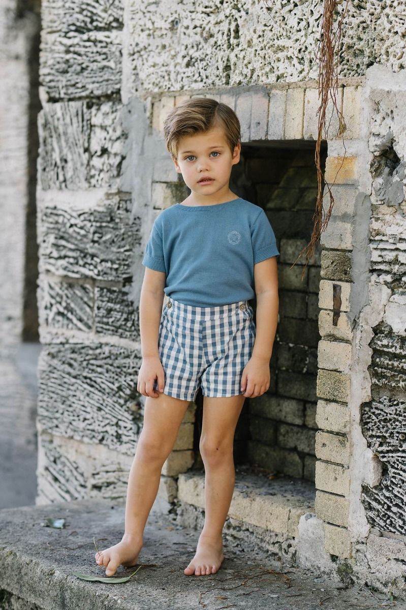 Lil Legs Gingham Pull On Shorts - Bright Blue Lil Legs Gingham Pull On Shorts - Bright Blue