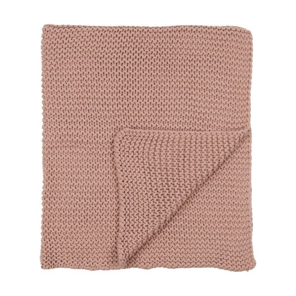 Mema Knits Super Chunky Knit Blanket - Pale Pink Mema Knits Super Chunky Knit Blanket - Pale Pink