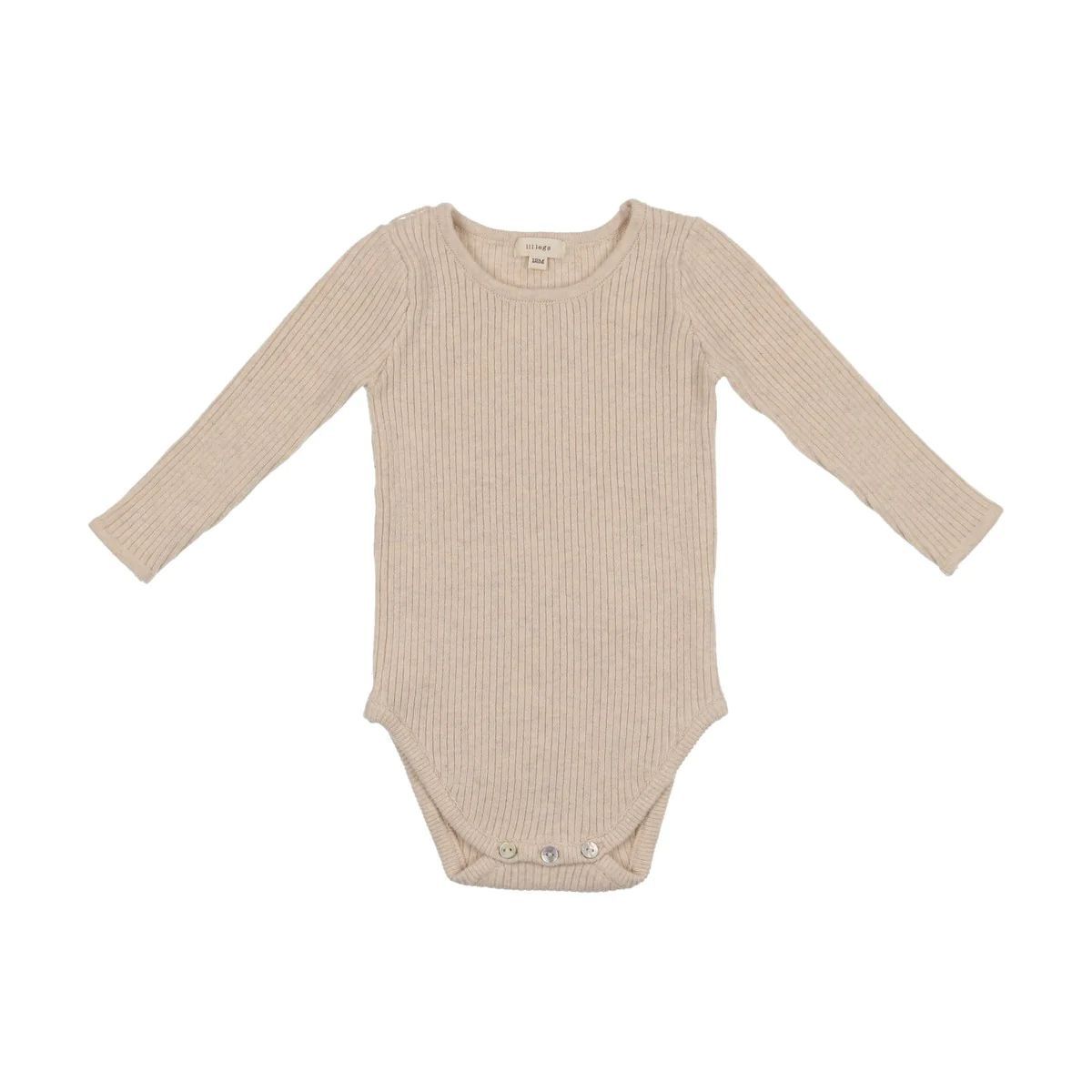 Lil legs Knit Crewneck Onesie - Ecru Lil legs Knit Crewneck Onesie - Ecru