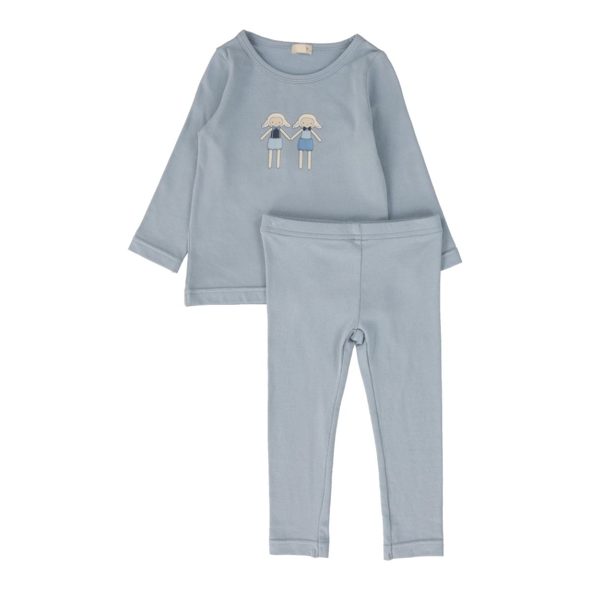 Lil Legs Lamb Pajamas - Dusty Blue Lil Legs Lamb Pajamas - Dusty Blue