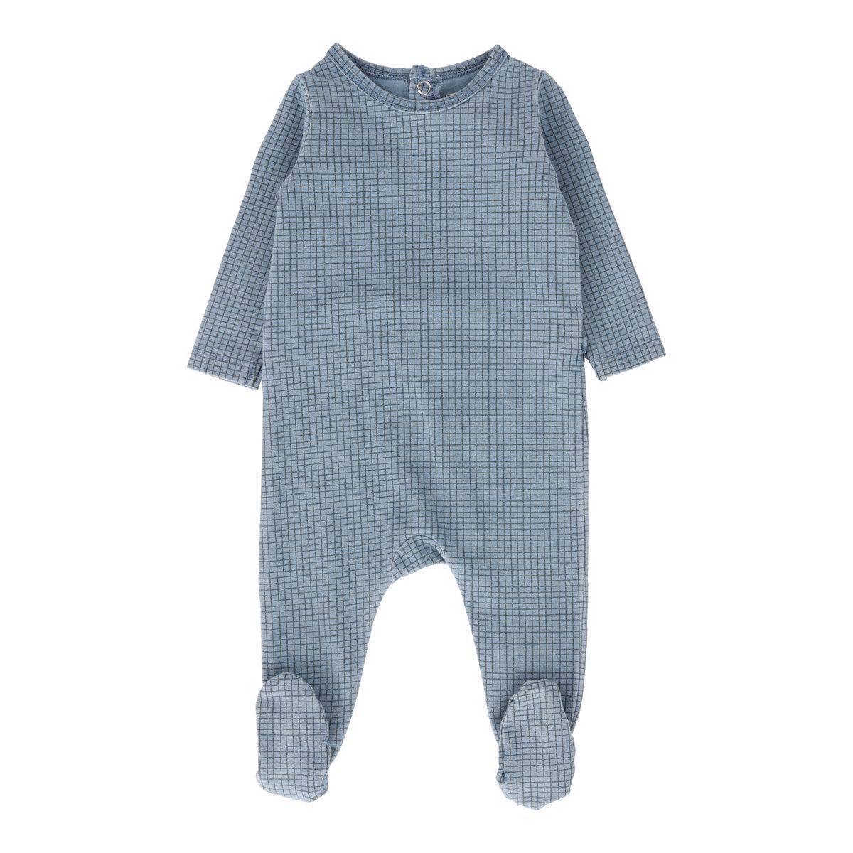 Lil Legs Checked Footie - Denim Lil Legs Checked Footie - Denim