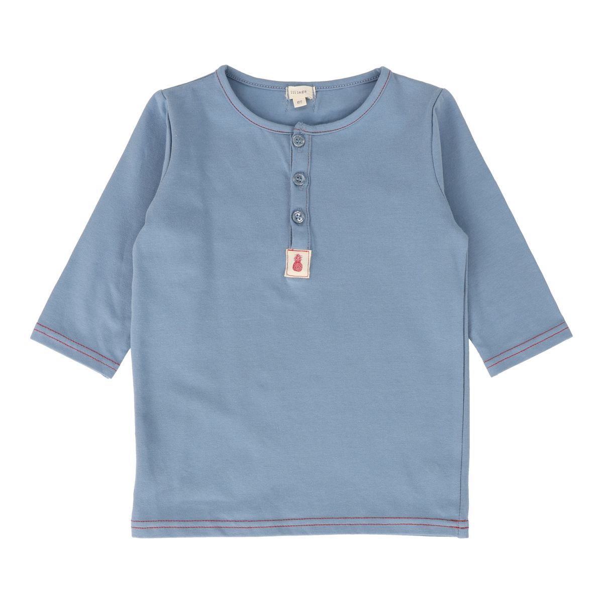 Lil Legs Girls Henley Tee Three Quarter Sleeve - Blue Lil Legs Girls Henley Tee Three Quarter Sleeve - Blue