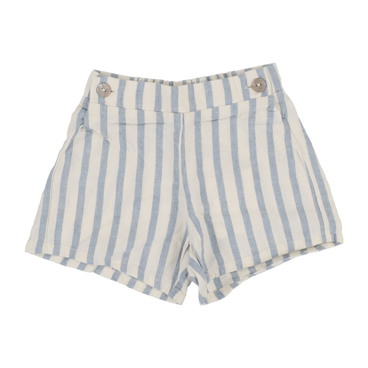 Lil Legs Linen Stripe Pull On Shorts - Blue Lil Legs Linen Stripe Pull On Shorts - Blue