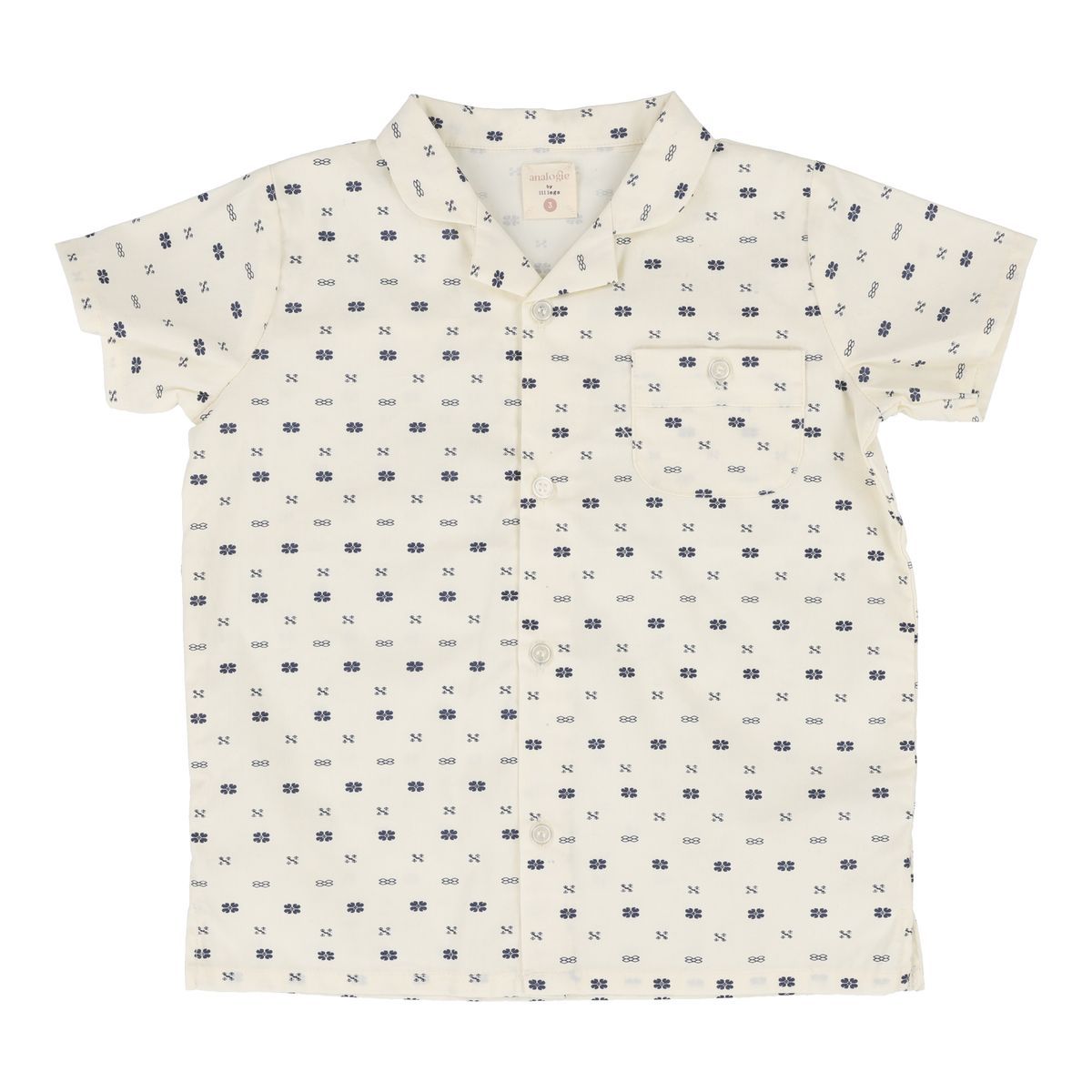 Lil Legs Geometric Collar Shirt - Cream Lil Legs Geometric Collar Shirt - Cream