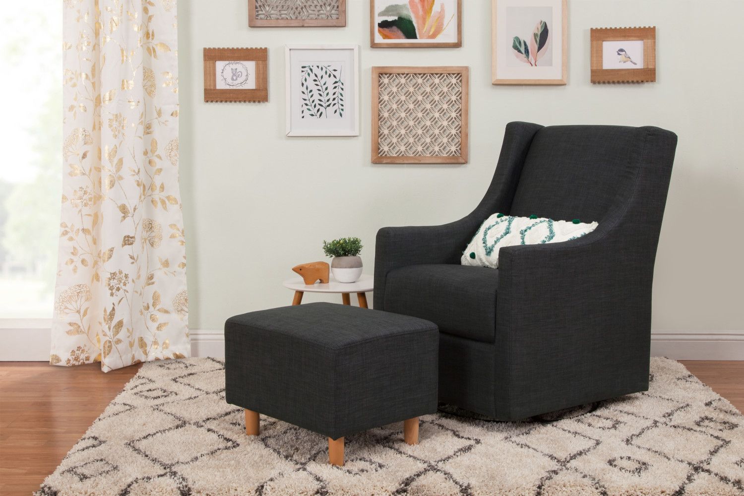 Stain Resistant Babyletto Toco Upholstered Swivel Glider Clearance