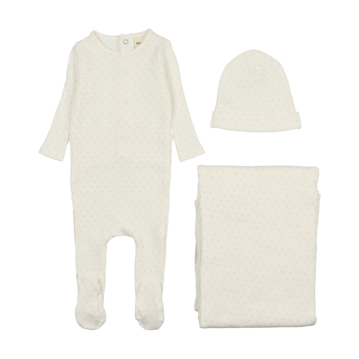 Mema Knits Wide Ribbed Heart Textured 3PC Set - Pink Tint / Rose Hearts Mema Knits Wide Ribbed Heart Textured 3PC Set - Pink Tint / Rose Hearts