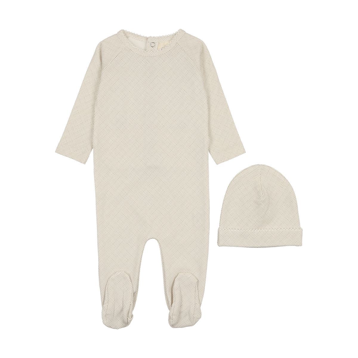Mema Knits Raglan Polka Dotted 3PC Set - Cloud Mema Knits Raglan Polka Dotted 3PC Set - Cloud