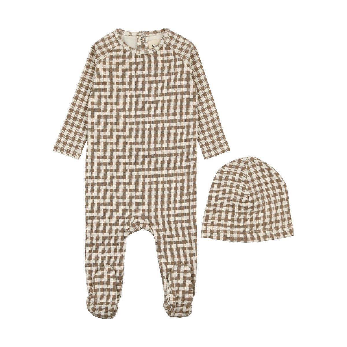 Mema Knits Gingham 3PC Set - Sea Blue Mema Knits Gingham 3PC Set - Sea Blue