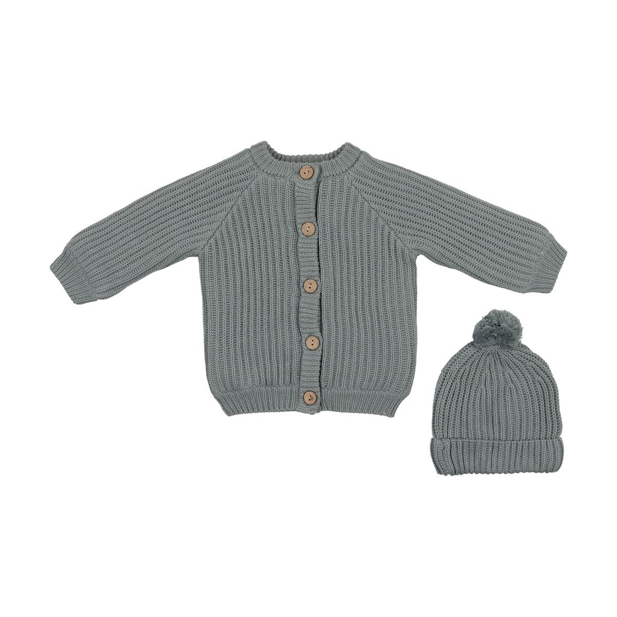 Mema Knits Hooded Knit Jacket - Dove Mema Knits Hooded Knit Jacket - Dove
