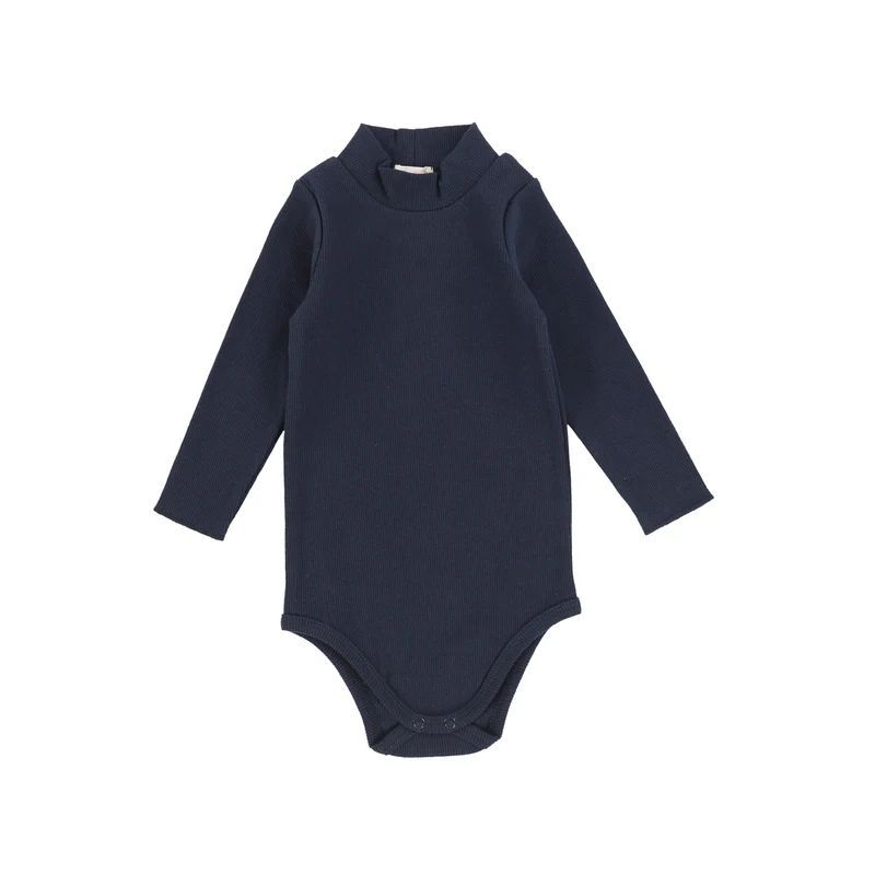 Lil Legs Ribbed Mock Neck Onesie - Navy Lil Legs Ribbed Mock Neck Onesie - Navy