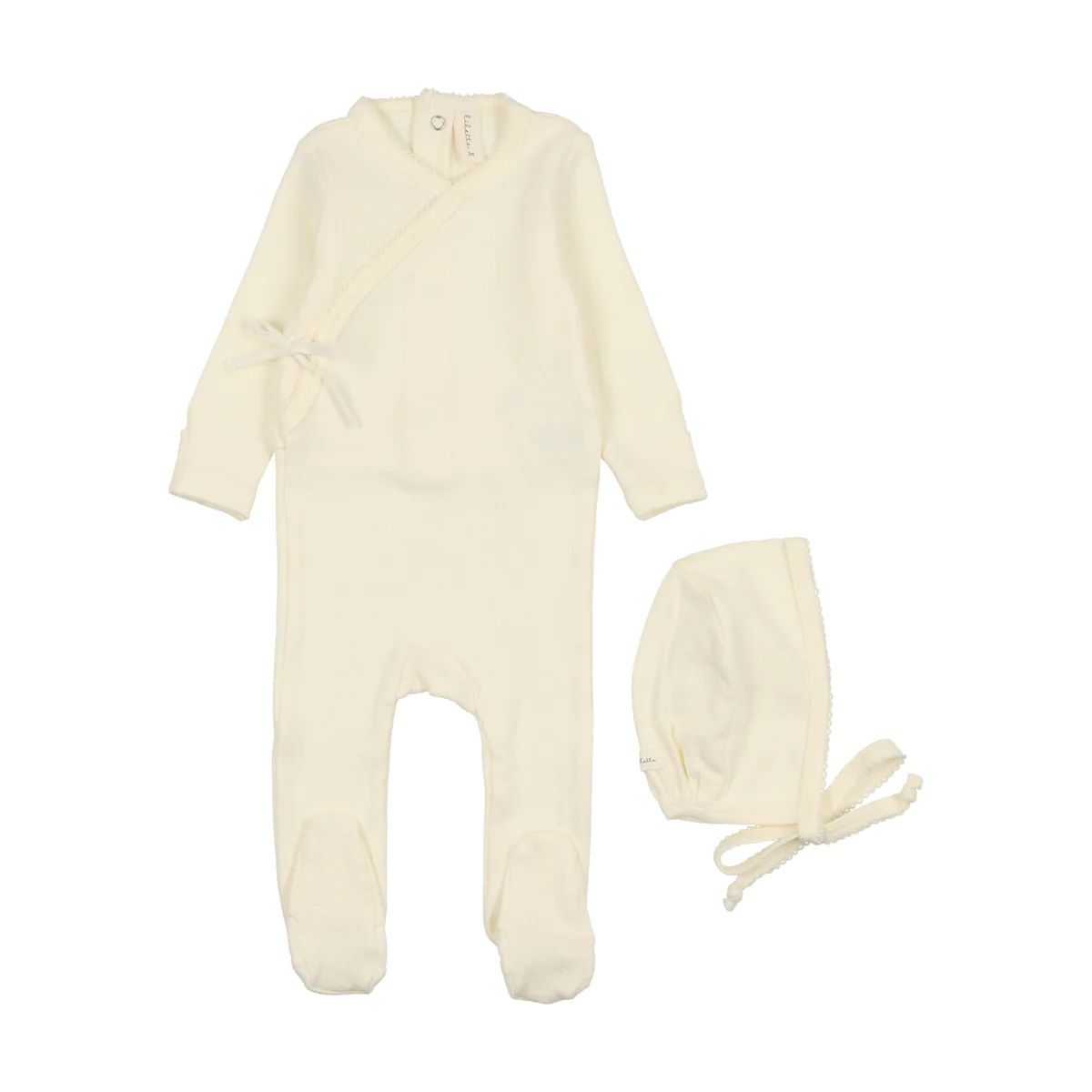 Lil Legs Pinpoint Wrapover Footie - Sea Blue Lil Legs Pinpoint Wrapover Footie - Sea Blue