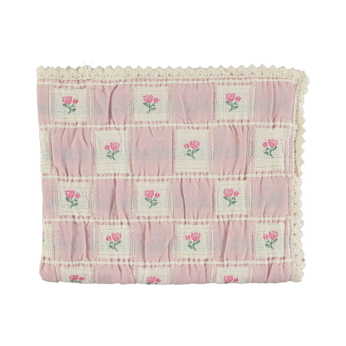 Bebe Organic Rosette Blanket Patchwork - Vintage Rose Bebe Organic Rosette Blanket Patchwork - Vintage Rose