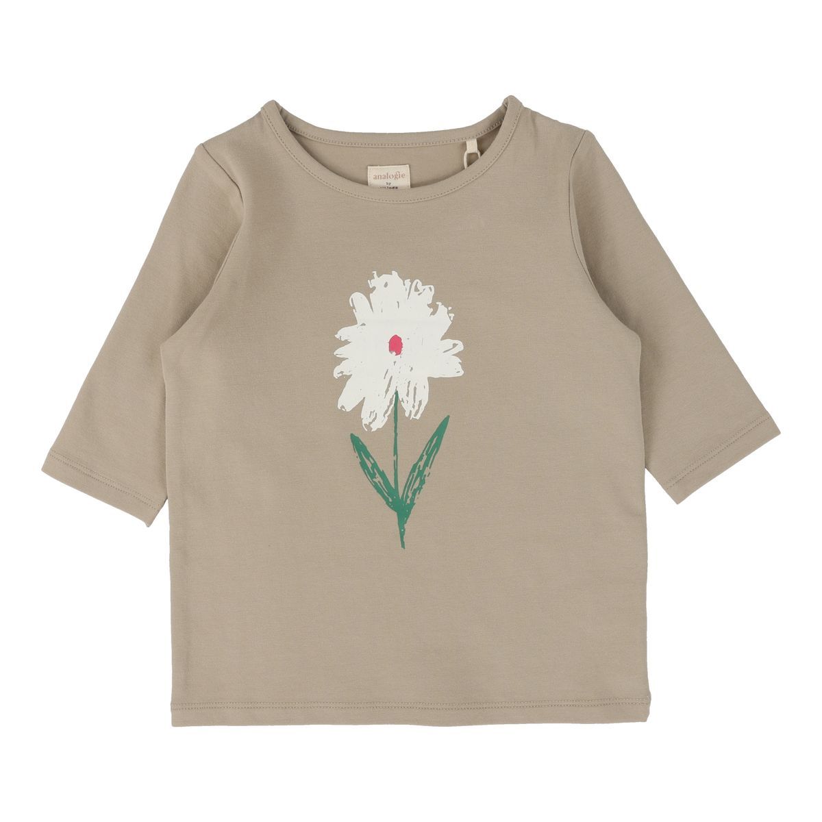 Lil Legs Flower Tee Long Sleeve - Taupe Lil Legs Flower Tee Long Sleeve - Taupe