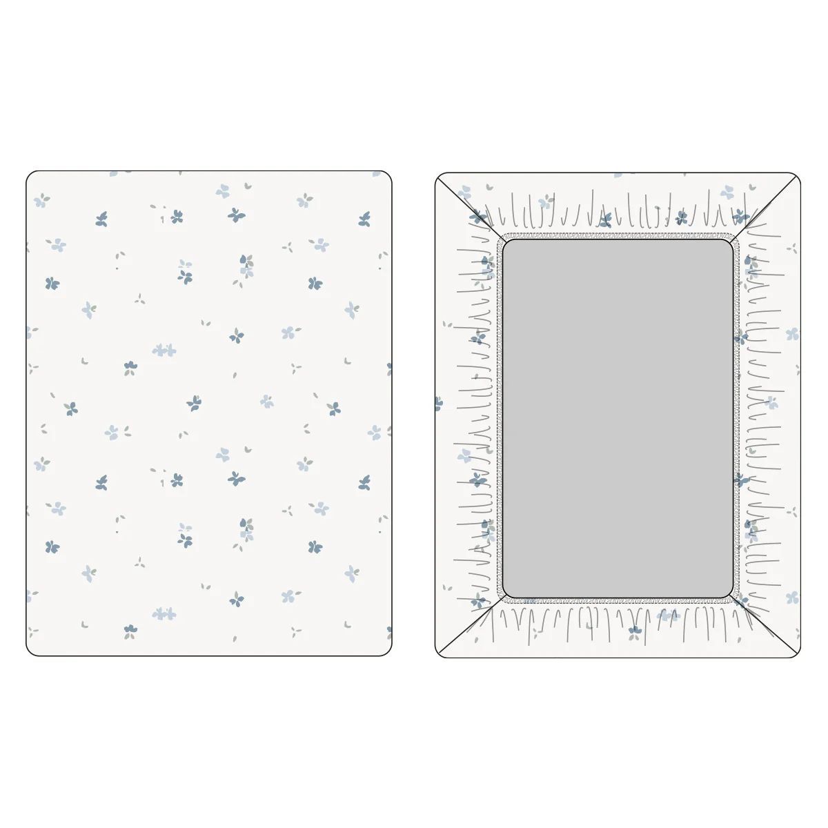 Kipp Bud Fitted Crib Sheet - Blue Kipp Bud Fitted Crib Sheet - Blue