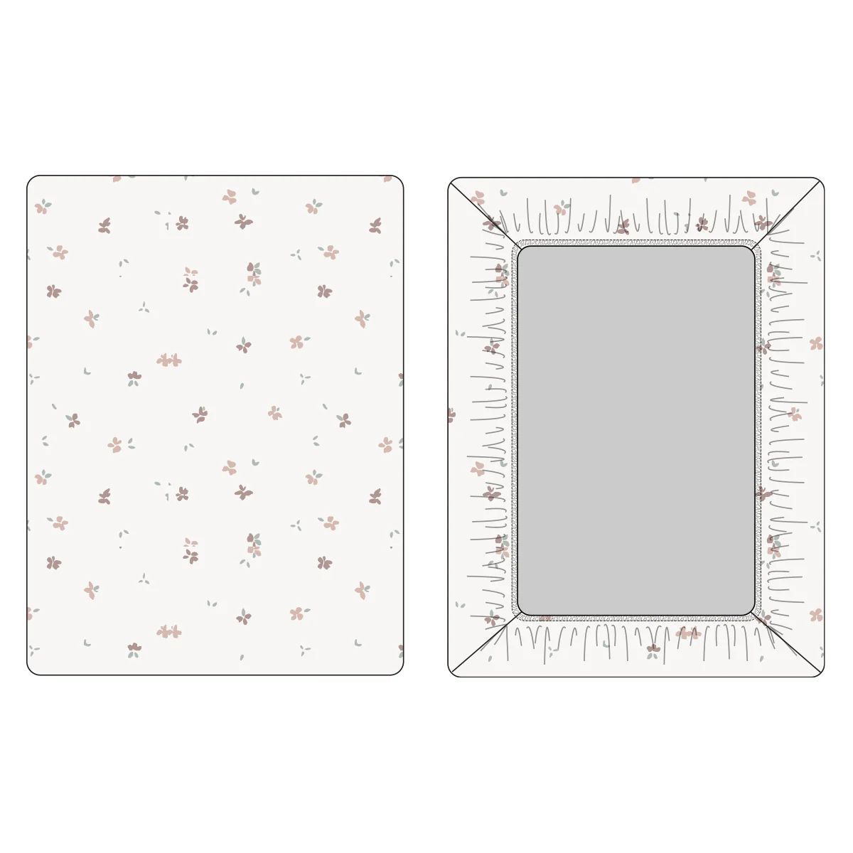 Kipp Bud Fitted Crib Sheet - Pink Kipp Bud Fitted Crib Sheet - Pink