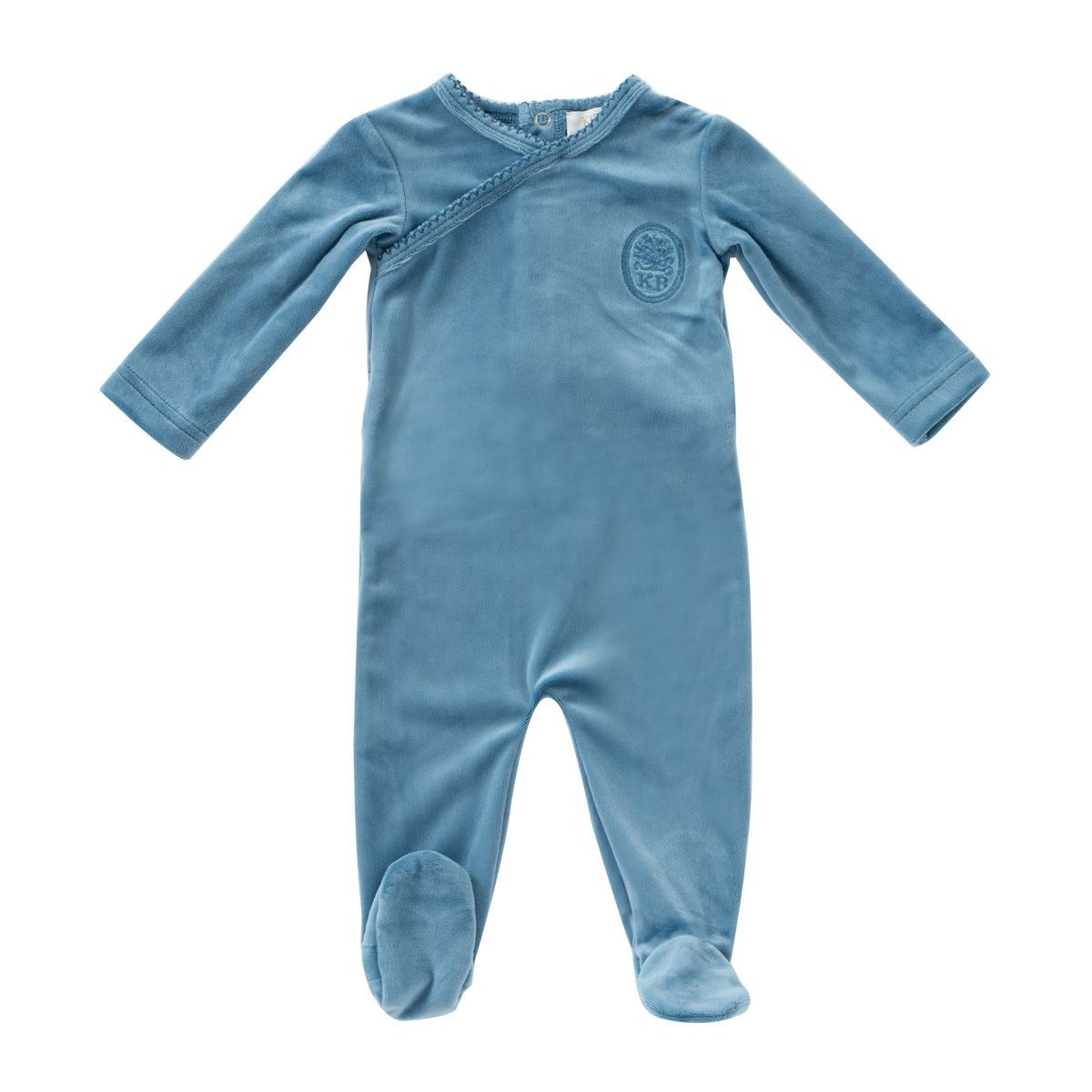 Kipp Embroidered Romper and Hat Set - Blue Kipp Embroidered Romper and Hat Set - Blue
