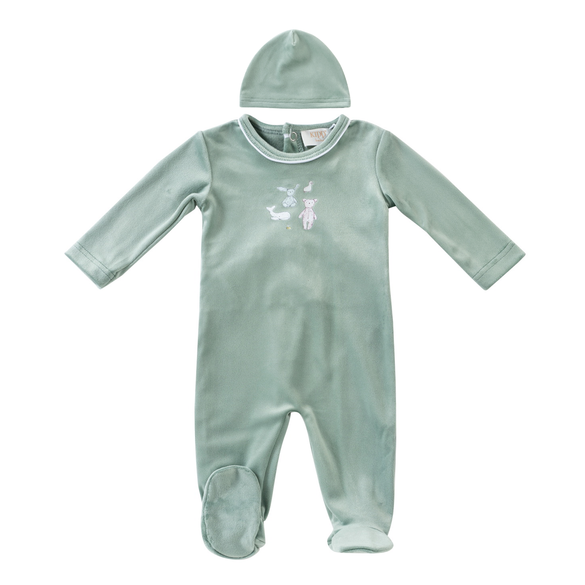 Kipp Stuffed Friends Romper- Sage Kipp Stuffed Friends Romper- Sage