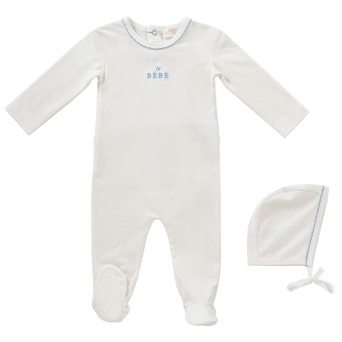 Kipp Bebe Romper & Bonnet Set - Blue Kipp Bebe Romper & Bonnet Set - Blue