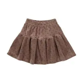 Lil legs Dotted Taupe Velour Skirt