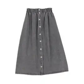 Cabana Delim Black Denim Midi Skirt