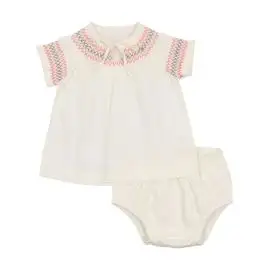 Bee & Dee Wildflower Ivory with pink Stitch Short Set