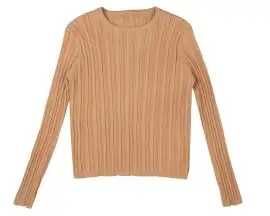 HEV Peach Basic Ribbed Knit Textured Shell
