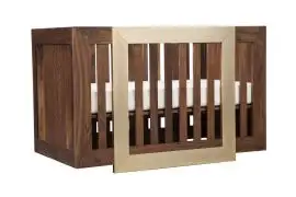 Nursery Works Lydian Crib in Walnut Finish With 24k Gold