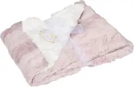 Baby Jar Luxe Fur Blanket - Cream/Pink
