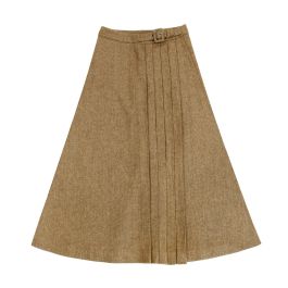 Coco Blanc Side Buckle Skirt Mocha Herringbone