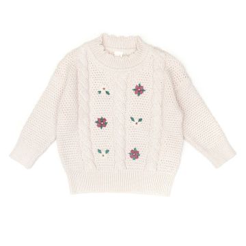 Tun Tun Embroidered Sweater Orchid ice & natural And Legging