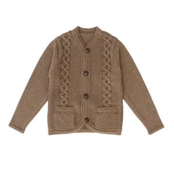 Coco Blanc Cabled Knit Cardigan Mocha