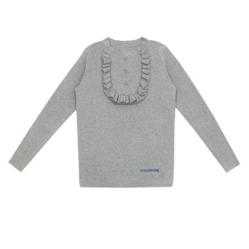 Coco Blanc Ruffle Bib Sweater Grey
