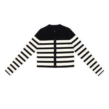 Coco Blanc Striped Cardigan Black/Cream