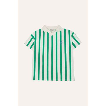 The Campamento Striped Oversized Polo Green
