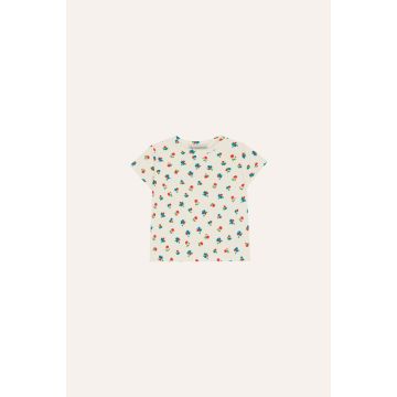 The Campamento Small Flowers Allover Baby Tshirt Ecru