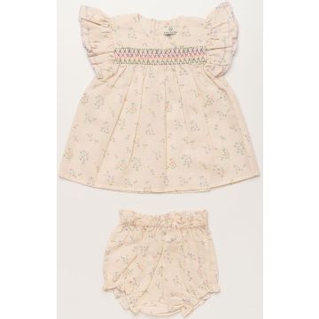 Early Sunday Sienna Baby Dress and Bloomer Painted Bouquet Print
