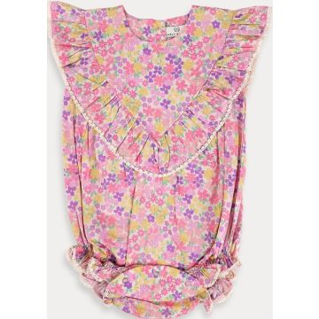 Early Sunday Lucy Baby Bubble Romper Emma Floral Purple