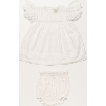 Early Sunday Grace Baby Dress and Bloomer Ivory