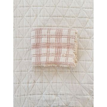 New Grain french plaid blanket - petal