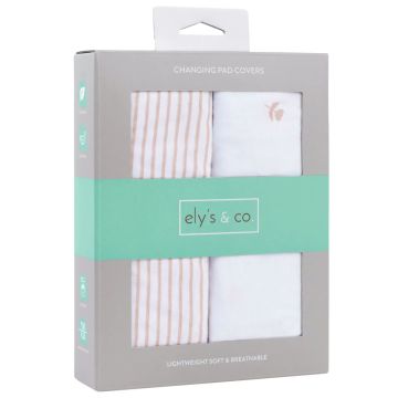 Ely & Co Mauve Tulip Print Cotton PNP Sheets, 2 Pack 