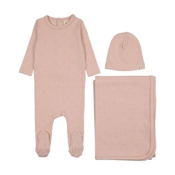 Mema Knits POLKA DOT THREE PIECE SET