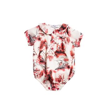 Mode Avant Ivory/Hot Pink Print Romper